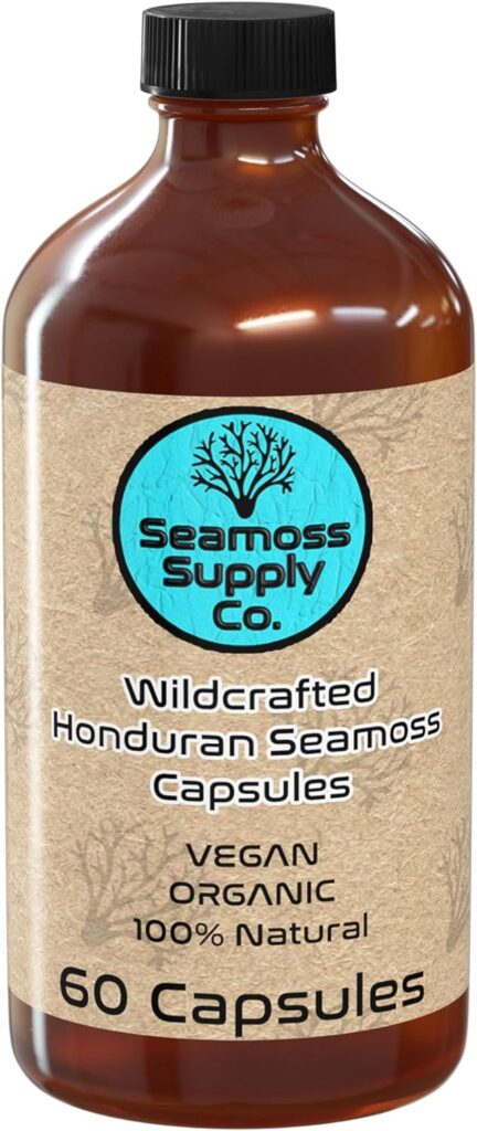 Organic Honduran Sea Moss Capsules Sea Moss 1000mg, Seamoss, Hand Harvested, Sea Moss Capsules, Irish Sea Moss Alternative, Sea Moss Gel, 60 Vegan Capsules